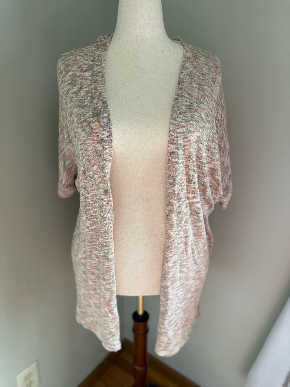 Light Pink Marled Open-Front Women's Sweater Cardigan NWT